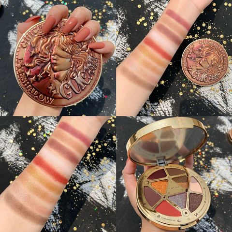 GUCAMI Lucky Coin Victory Goddess Matte Eyeshadow Nine Color Super Fire Glitter Pearl Eyeshadow Palette  Beauty Makeup ► Photo 1/6