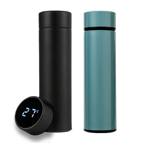 Stainless Steel Smart Water Bottle, Leak Proof, Double Walled, Keep Drink Hot & Cold, LCD Temperature Display ► Photo 1/6