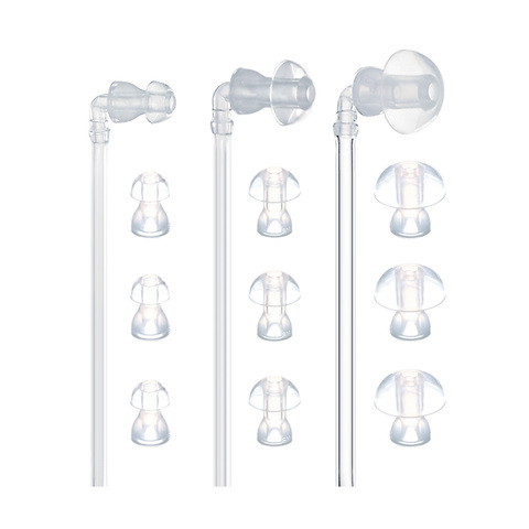 Hearing Aid Earplug Ear Plugs Eartips Domes with Sound Tube 3 Tubes + 9 Domes (L M S) Hearing Aids Accessories ► Photo 1/6