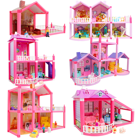 New DIY Family Doll House Dolls Accessories Toy With Miniature Furniture Garage DIY Doll House Toys For Girls Birthday Gifts ► Photo 1/6