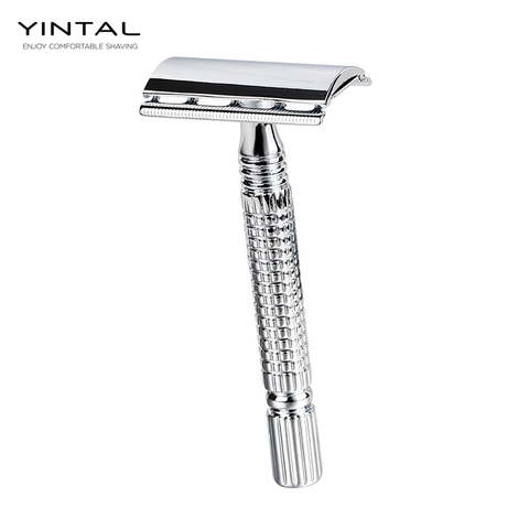 Short Handle Classic Safety Razor Double Edge Mens Shaving  Pack Cure Handle 1 Razor 1 Blade Manual Shavers With Travel Case ► Photo 1/5