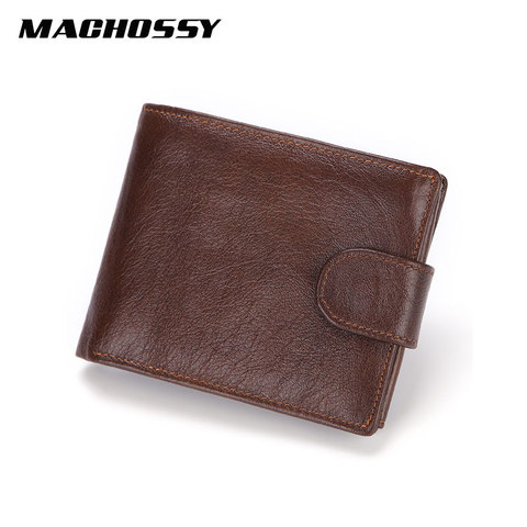 Brand Men Wallets Genuine Leather Short Coin Purse Fashion Hasp Wallet For Male Portomonee with Card Holder Photo Holder ► Photo 1/6