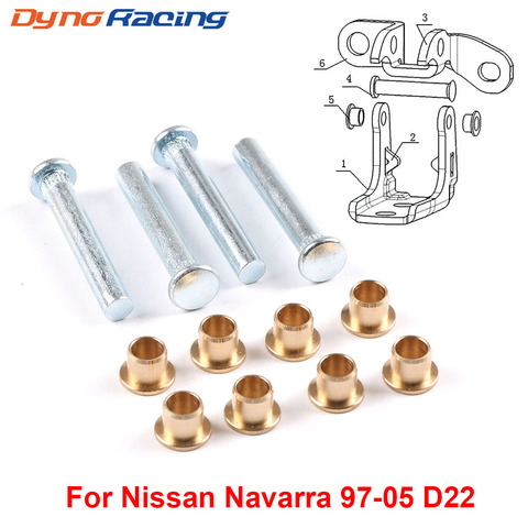 Car Door Hinge Pins Bushing Repair Assembly Kit Set For Nissan Navarra 97-05 D22 high strength corrosion-resistant ► Photo 1/6