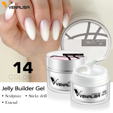 #60915S Venalisa Jelly color gel 15ml Led&UV Extend Sculpture Nail Gel uv Builder Gel 14 Colors Camouflage milky white nails ► Photo 1/6