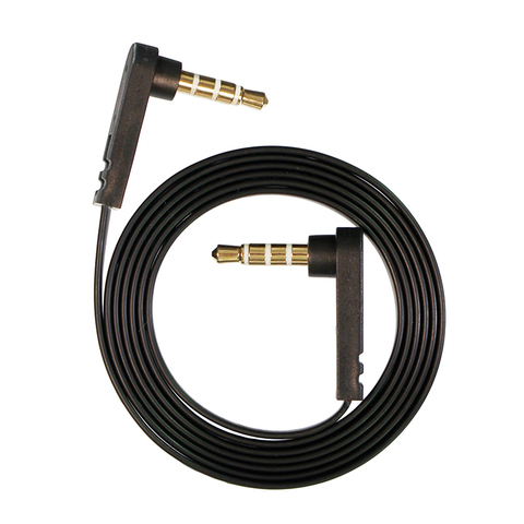 dual 90 degree elbow angled 3.5mm male to male 4 pole 3 pole car AUX  tiny and soft live broadcasting audio cable flat shape 1m ► Photo 1/6