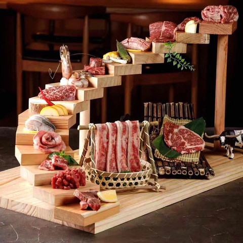 Solid wood function. Rotating sushi plate. Hotel supplies. Snack rack. Art dishes. ► Photo 1/6