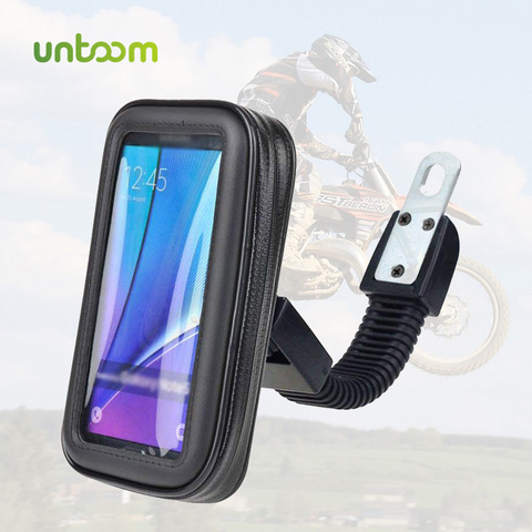 Untoom Motorcycle Phone Holder Moto Rear View Mirror Handlebar Stand Mount Scooter Motorbike Waterproof Bag Support Cell Phone ► Photo 1/6