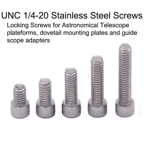 5pcs/set 1/4inch Astronomical Telescope Locking Screws UNC1/4-20 Stainless Steel for Dovetail Mounting Plates/Platforms/Adapters ► Photo 1/6