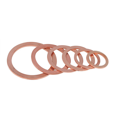 10PCS/Pack 2mm Thickness M4 5 6 7 8 10 12 14 15 16  17 18 20  21 22 24 25 26mm Copper Washer Solid Gasket Sump Plug Oil Seal ► Photo 1/6