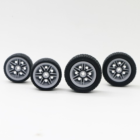 Building Blocks Technic Car Wheels Parts MOC Truck Tire Crane Bricks Accessories Bulk Big Toy Technic Creator DIY model  kit HOT ► Photo 1/6