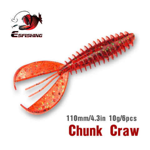 KESFISHING Fishing Lures Soft Bait Chunk Craw 110mm 10g 6pcs Wholesale Pike Lures Wobblers For Trolling Shine Sea Fishing ► Photo 1/5