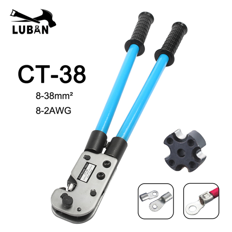 CT-38 COPPER TUBE TERMINAL CRIMPING TOOL BS standard type terminals 8-38MM2 CRIMPING PILER crimping tools big size ► Photo 1/6