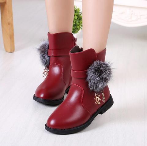 Girl's Fashion Boots in Autumn Winter 2022 New Han Edition Princess Girl Add Wool Cotton Martin Boots Children Sport Shoes ► Photo 1/5