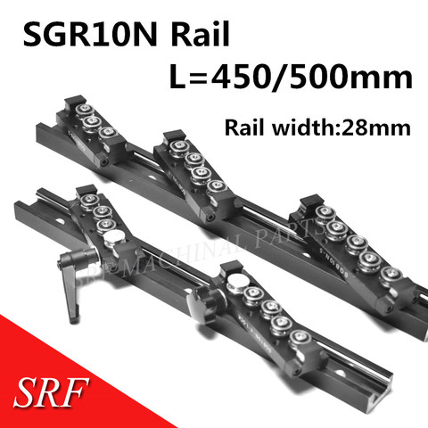 28mm width Rectangle Roller Linear Guide Rail 1pcs SGR10N Dual-shaftlinear rail L=450/500mm  with SGB10N  slide block ► Photo 1/6