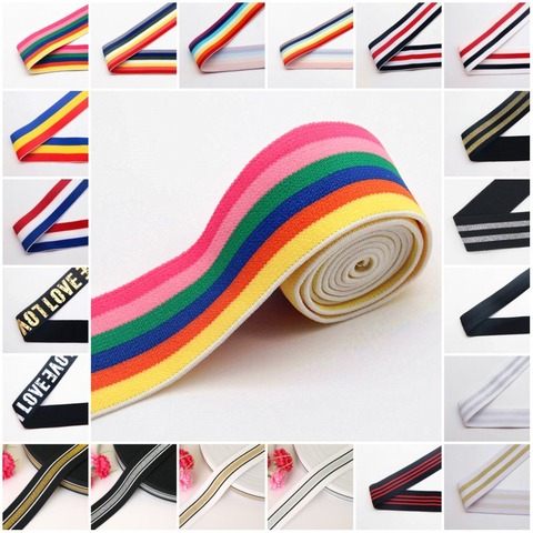 Gold Silver Rubber Elastic Bands 40MM Elastic Ribbon Clothing Bags Trousers Elastic Rubber 4CM Webbing DIY Sewing Accessories ► Photo 1/6