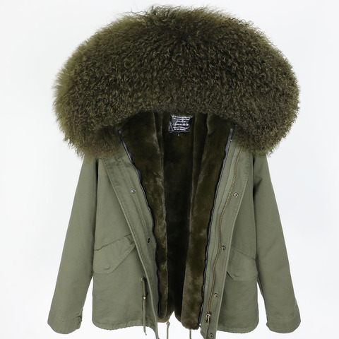 MAOMAOKONG 2022 women's winter jacket fur coat natural real Wool fur collar park ► Photo 1/6