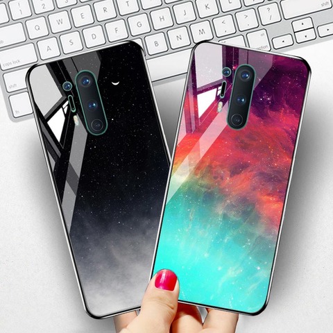 Tempered Glass Case For Oneplus 8 Pro 7T 7 Pro 6T Cases Luxury Star Space Bumper For Oneplus Nord 8T One plus 7 Pro Cover Coque ► Photo 1/6