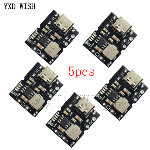 5pcs 5V 2A Type-C USB Boost Converter Step-Up Power Module Lithium Battery Charging Protection Board LED Display USB DIY Charger ► Photo 1/3