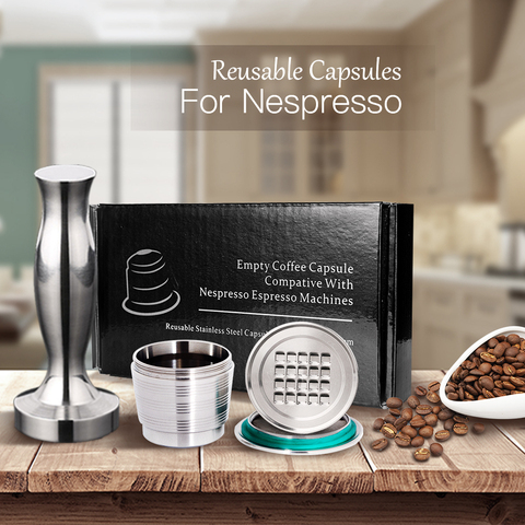 Stainless Steel Nespresso Cafeteira Capsulas De Cafe Recargables Reutilizables Refillable Capsule Reusable Coffee Filter Dripper ► Photo 1/6