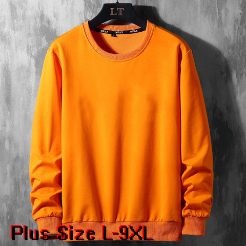 Solid Color Hoodie Men Clothes Spring Autumn Street Wear Sweatshirts Skateboard Pullover Male Plus Size 7XL 8xl 9XL Mens Hoodies ► Photo 1/6