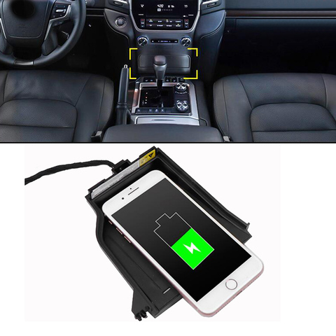 car wireless QI charger for Toyota LAND CRUISER LC200 2016-2022 wireless mobile charger fast charger charging plate accessories ► Photo 1/6