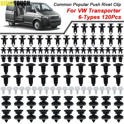 6 Sizes 120PCS Car Door Trim Panels Clips Auto Body Push Pin Rivet Interior Roof Carpet Retainer For VW Transporter T4 T5 T6 ► Photo 1/6