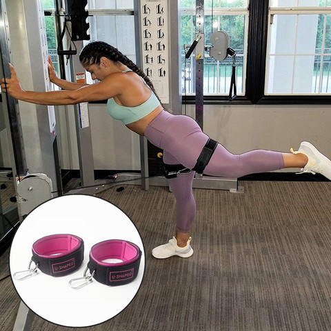Ankle Straps Fitness Neoprene Padded Calabash Hook Ankle Cuffs for Gym Cable Machines Thigh Weights Exercises Glute Workout Band ► Photo 1/6