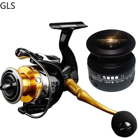 High Quality 14+1 BB Double Spool Fishing Reel High Speed Metal Spinning Reel Carp Fishing Reels with Free Spare Spool For Saltw ► Photo 1/5