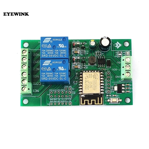 ESP8266 ESP-12F WiFi AC 250V / DC 30V 2 Channel Relay Module Wireless Development Board for Arduino Smart Home ► Photo 1/1