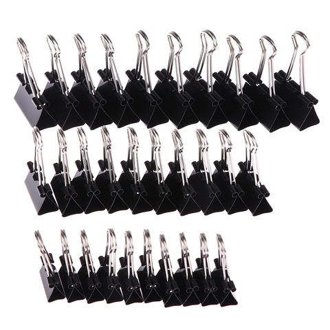 10pcs/lot Black Metal Binder Clips 19mm/ 25mm/ 32mm Notes Letter Paper Clip Office Supplies Binding Securing Clips ► Photo 1/6