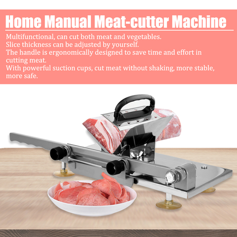 Household Manual Lamb Beef Slicer Frozen Meat Cutting Machine Vegetable  Mutton Rolls Cutter Meat Slicer Stainless Steel House - AliExpress