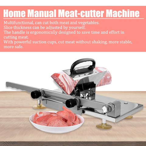 Manual Frozen Meat Slicer, Commercial Beef Mutton Roll Cutting Slicer Home  Use