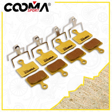 Bicycle Disc Brake Pads for SHIMANO R9170, M9100, Ultegra R8070, RS805, RS505, RS405 Disc Brake, 4 Pairs, Gold Full Metal ► Photo 1/6