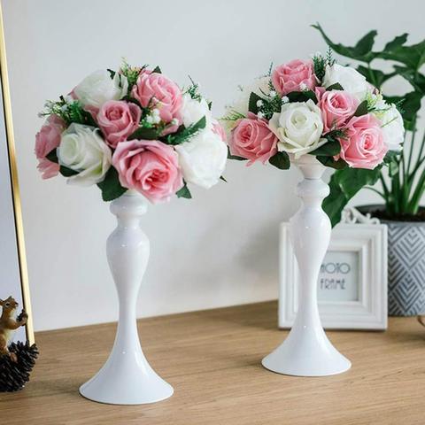 Metal Candle Holder Stand Flowers Vase Candlestick Wedding Home Table Decor ► Photo 1/6