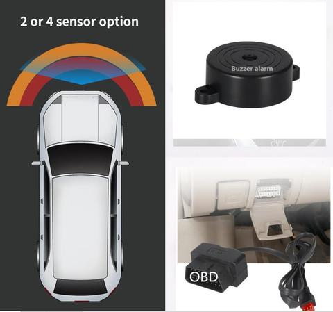 car OBD front 4 parktronic sensor system buzzer alarm + OBD Triggered automatically speed lower than 20km/h original detection ► Photo 1/3