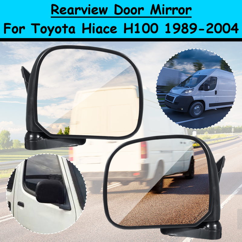 Pair Left & Right Car Manual Door Rearview Mirror with Glass for Toyota Hiace H100 1989-2004 Right-hand Driving ► Photo 1/6