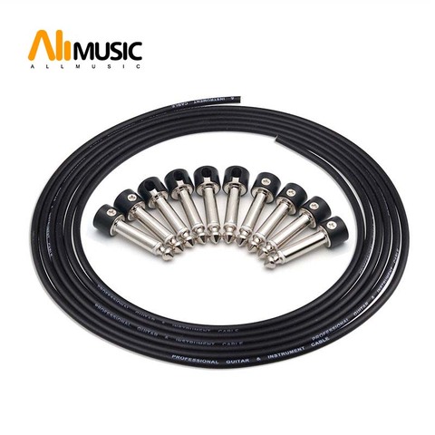 ALLMusic Solderless Connections Design Guitar Cable DIY Guitar Pedal Patch Cable kit 10 Solderless Black Cap Plug 3M Cable ► Photo 1/5