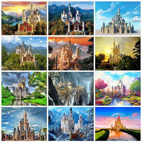 Evershine Diamond Painting Castle Embroidery Cross Stitch Mosaic Scenery 5D DIY Full Square Rhinestone Pictures Home Decor ► Photo 1/6