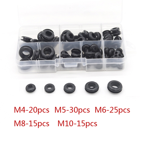 105Pcs/Box Gasket Ring Rubber Grommet Waterproof Protect Wire Tool 8 Sizes Set Sealing Grommet Gasket Cable Hose Part Rubber ► Photo 1/6