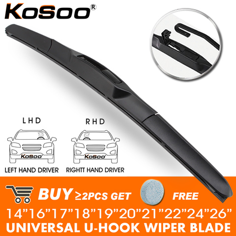 KOSOO Wiper Blade Universal U J Hook 14