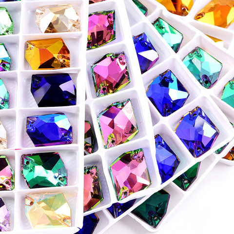 Top Quality Cosmic стразы Sew On Rhinestones 24pcs Glass Stone Crystal Cosmic Shape 18 Colors Clothing Wedding Accessories B3890 ► Photo 1/6