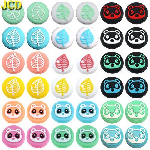 JCD 4PCS Animal Crossing Bear Leaf Pad Thumb Stick Grip Cap Joystick Cover For Nintend Switch NS Lite Joy-Con Controller ► Photo 1/6