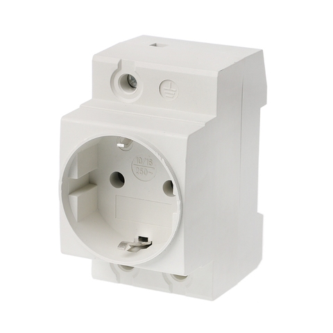 EU Socket 35mm DIN Rail Mount AC Power Adapter Socket 16A AC 250V Socket Connector ► Photo 1/6