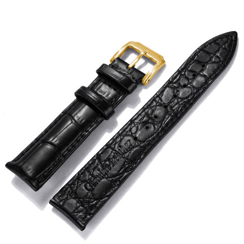 Watchband 16 18 20 22 mm Leather Black Dark Brown Classic Alligator Grain Soft Calf Genuine Leather Watch Strap Watch Band Strap ► Photo 1/6