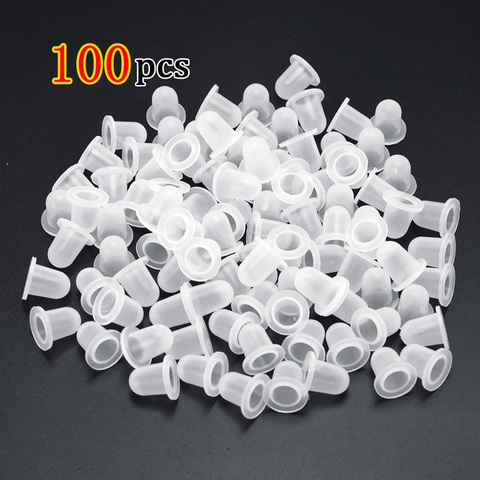 100Pcs Disposable Tattoo Ink Cup Small&Big Size Silicone Permanent Tattoo Makeup Eyebrow Makeup Pigment Container Caps ► Photo 1/3