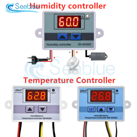 W3005 12V 24V AC 110-220V LED Digital Temperature Humidity Controller Thermostat Thermometer Hygrometer For Aquarium Incubator ► Photo 1/6