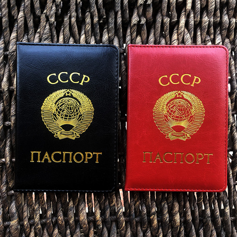 Russian CCCP Ussr Passport Cover Leather Covers for Passports Ussr Card Holder Men Passport-cover Cover of The Ussr Passport ► Photo 1/6
