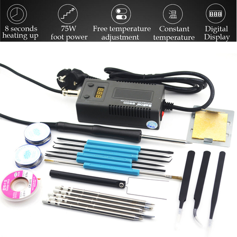 BAKON 950D 75W Mini Portable soldering iron Digital BGA Soldering Station kit with 6pcs/T13 Tip(B K I BL B2 BC3 or BC2) 110-220v ► Photo 1/6