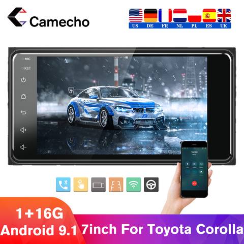 Camecho Auto Radio Stereo Android 8.1 Car Multimedia Player 2Din GPS Car Radios Bluetooth AUX USB Auto Audio For Toyota Corolla ► Photo 1/6