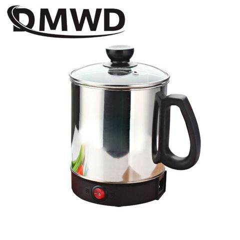 DMWD Stainlesss Steel Electric Kettle Water Heating Boiler Tea Pot Portable Travel Mini Hotpot Heater Food Cooking Noodle Cooker ► Photo 1/1
